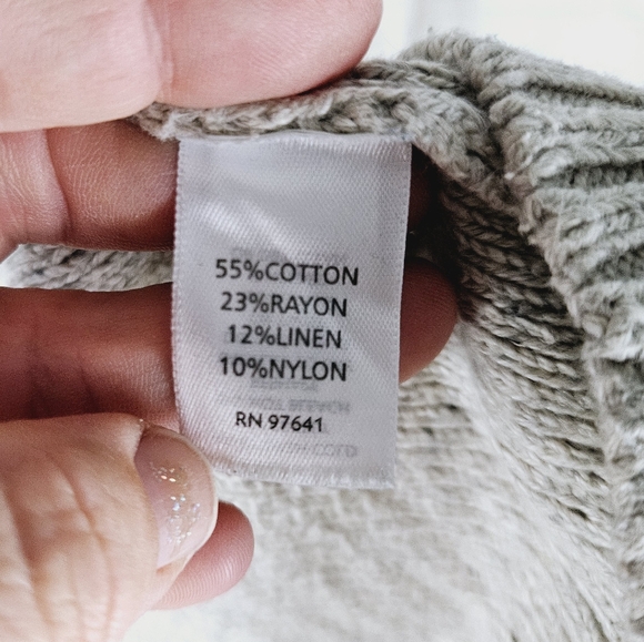 J. JILL | cotton linen blend v-neck long sleeve knit sweater - Picture 6 of 7